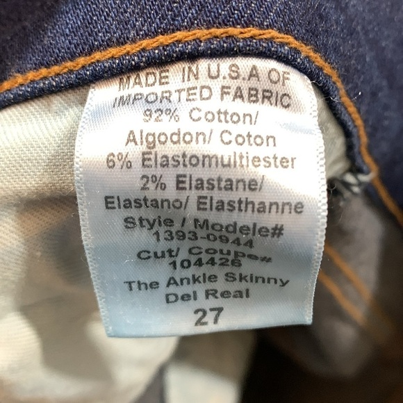 Current Elliott “The Ankle Skinny Del Real” Medium Wash Jeans size 27 - Picture 9 of 9